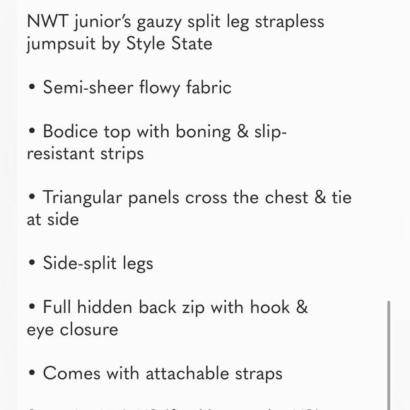 Black jumpsuit Style State size 8 NWT - Picture 6 of 6